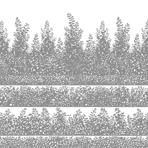 Bush and Shrub Silhouette Border Set cover image.