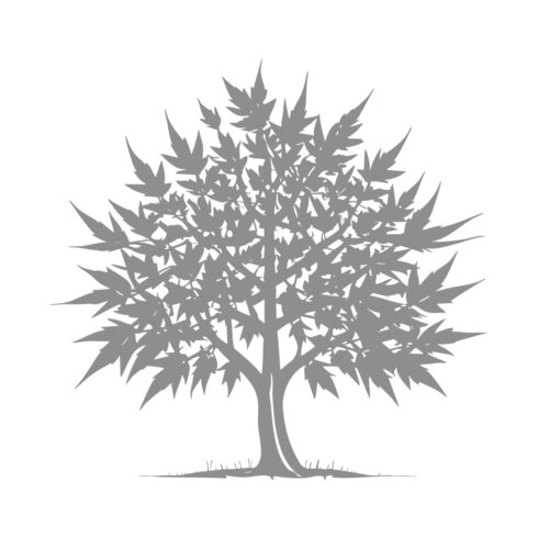 Silhouette Vector Illustration of a Tree with Dense Leaves cover image.