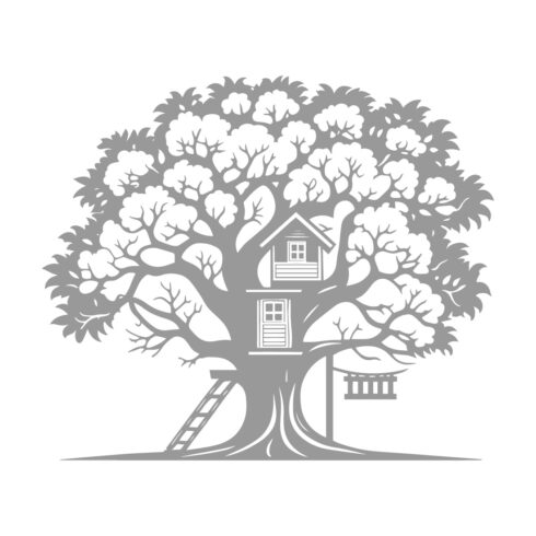 Treehouse Illustration in Monochrome cover image.