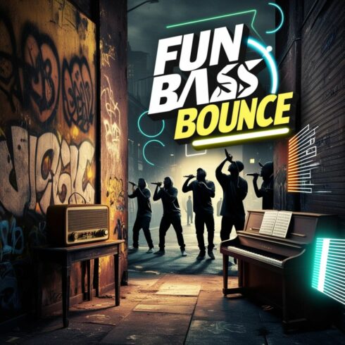 Fun Bass Bounce_Funny, rhythmic rap & hip hop beat with big bass and piano cover image.