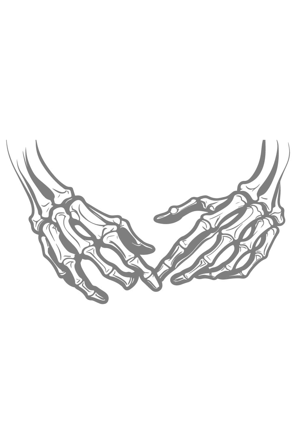 Black and White Skull Hand – Vector Illustration pinterest preview image.