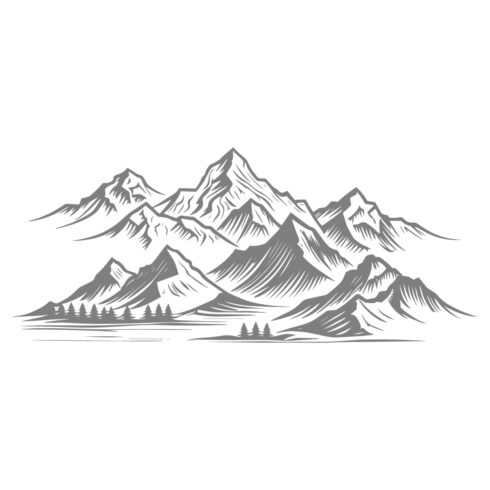 Black and White Design of Mountain Peak – Vector Illustration cover image.