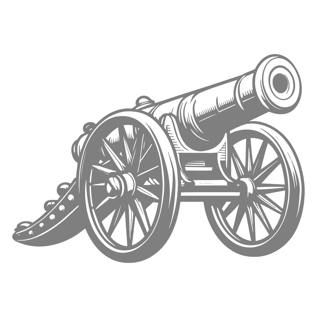 Black and White Design of a Cannon – Vector Illustration cover image.