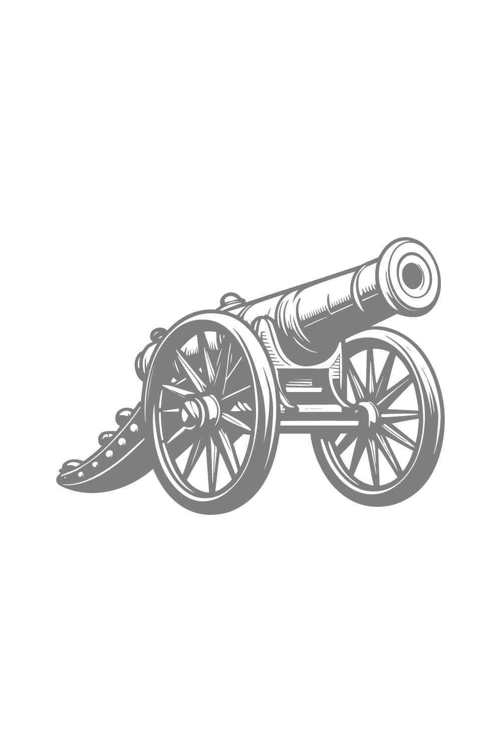 Black and White Design of a Cannon – Vector Illustration pinterest preview image.