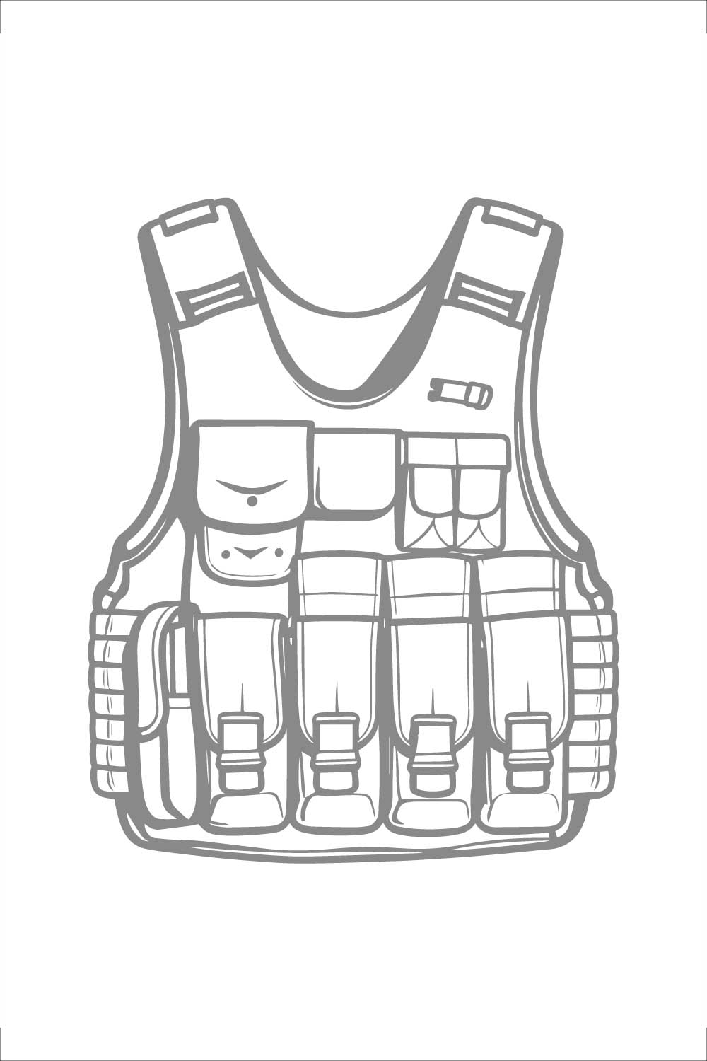 Tactical Military Vest Illustration pinterest preview image.