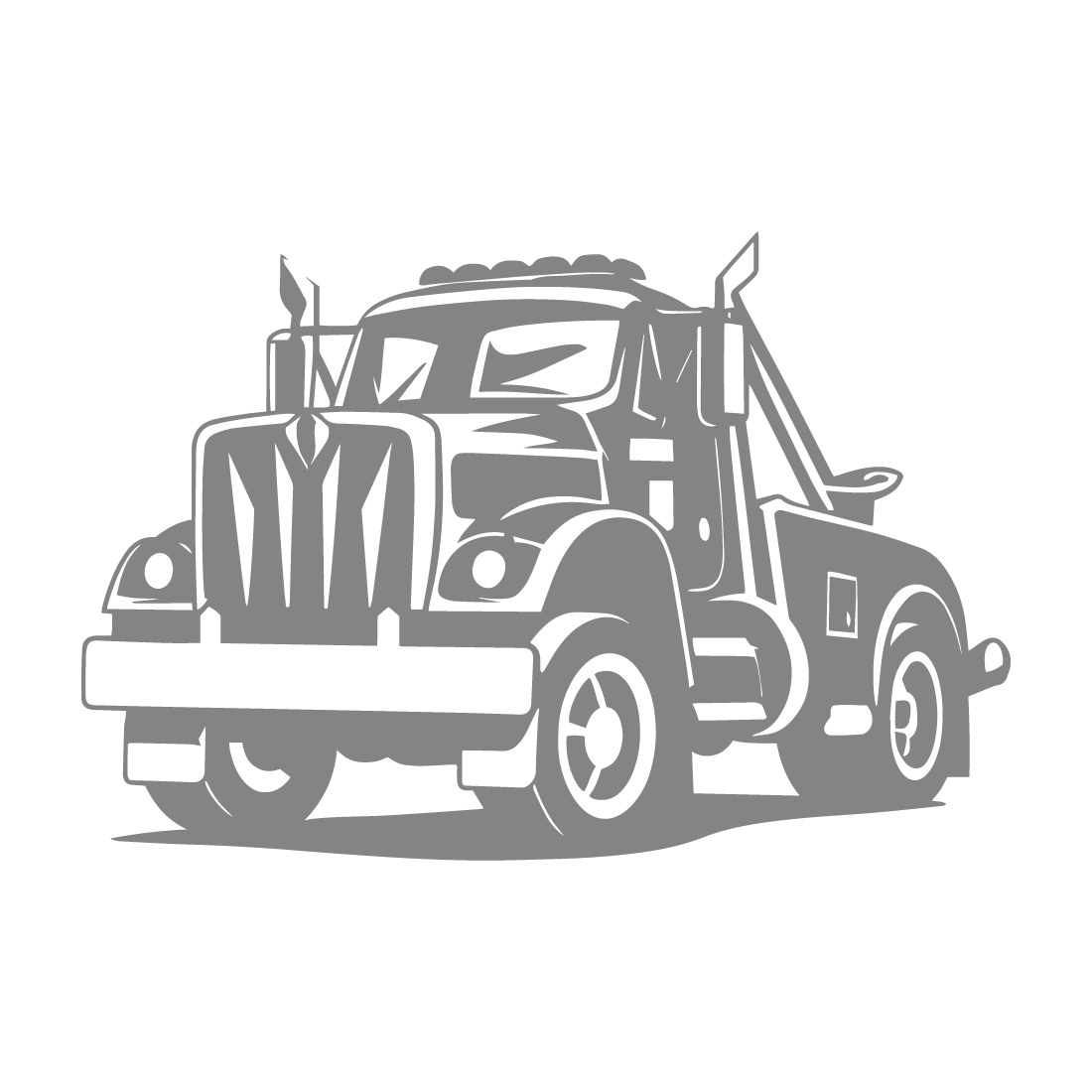 Black and White Tow Truck – Vector Illustration preview image.