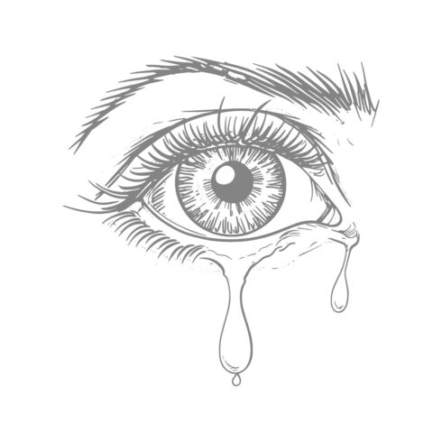 Black and White Eyes Tearing – Vector Illustration cover image.