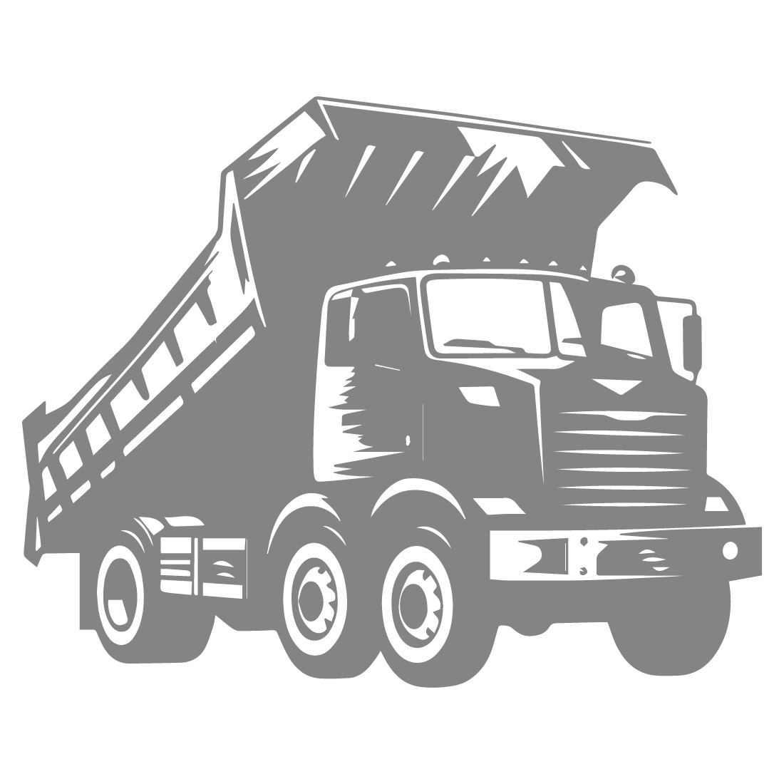 Black and White Dump Truck – Vector Illustration preview image.