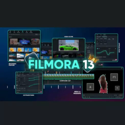 Filmora 13 Lifetime + 2000 AI Credits (Windows / Mac) cover image.