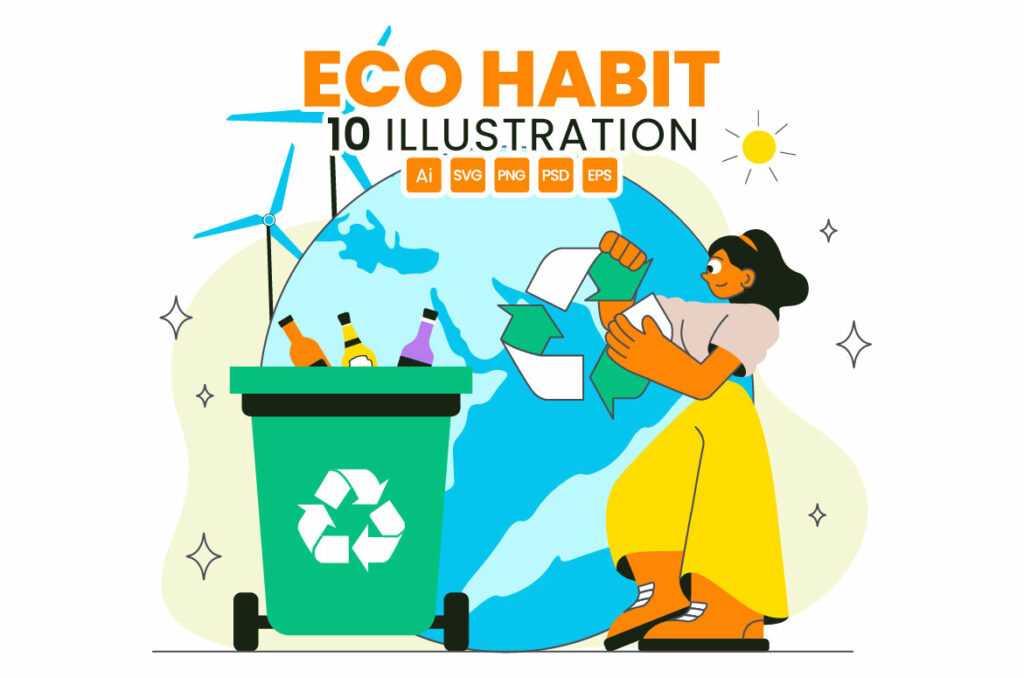 10 Eco Habit Illustration - MasterBundles
