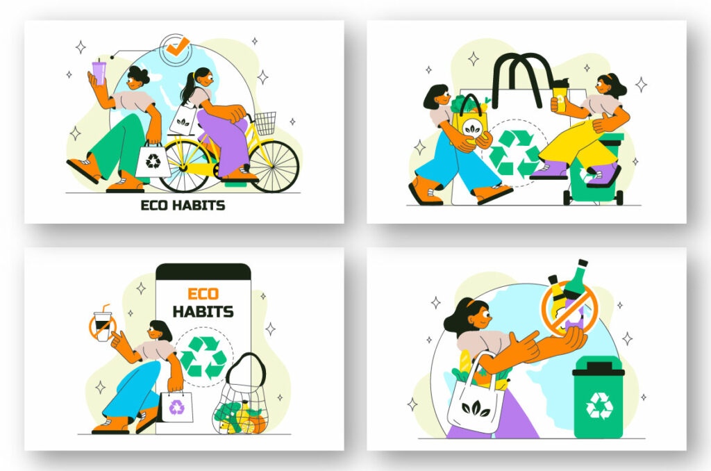 10 Eco Habit Illustration - MasterBundles