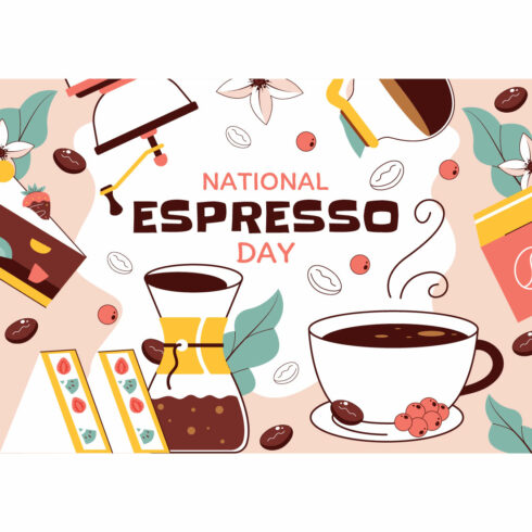 10 National Espresso Day Illustration cover image.
