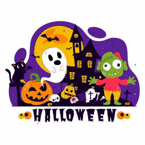 11 Happy Halloween Night Festival Illustration cover image.