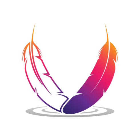 Letter V Feather Logo Design cover image.