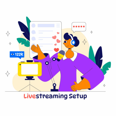 10 Live Streaming Setup Illustration cover image.