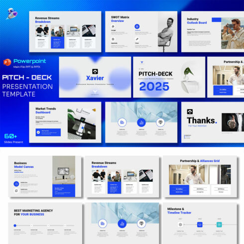Xavier Pitch & Proposal Master-Deck Presentation Template cover image.