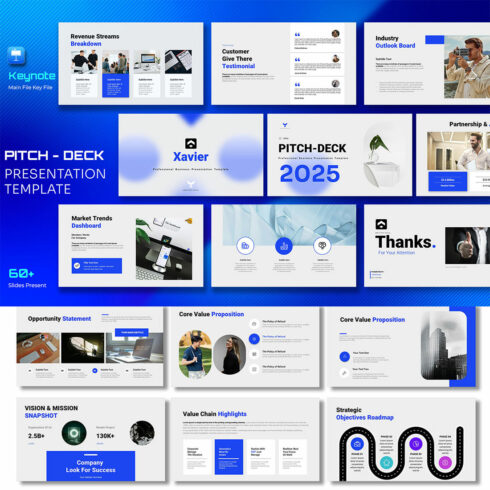 Xavier Pitch & Proposal Master-Deck Keynote Template cover image.