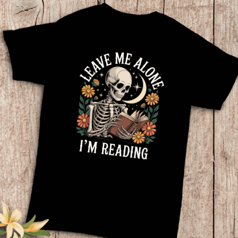 Leave Me Alone I'm Reading T-Shirt Design cover image.