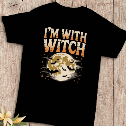 Witchy Quote with Bats and Moon T-Shirt Design cover image.