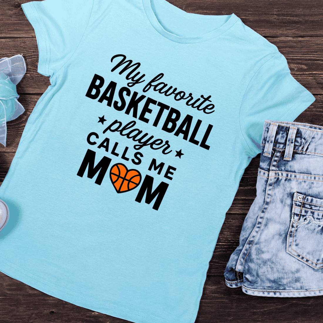 Proud Basketball Mom Slogan T-Shirt Design preview image.