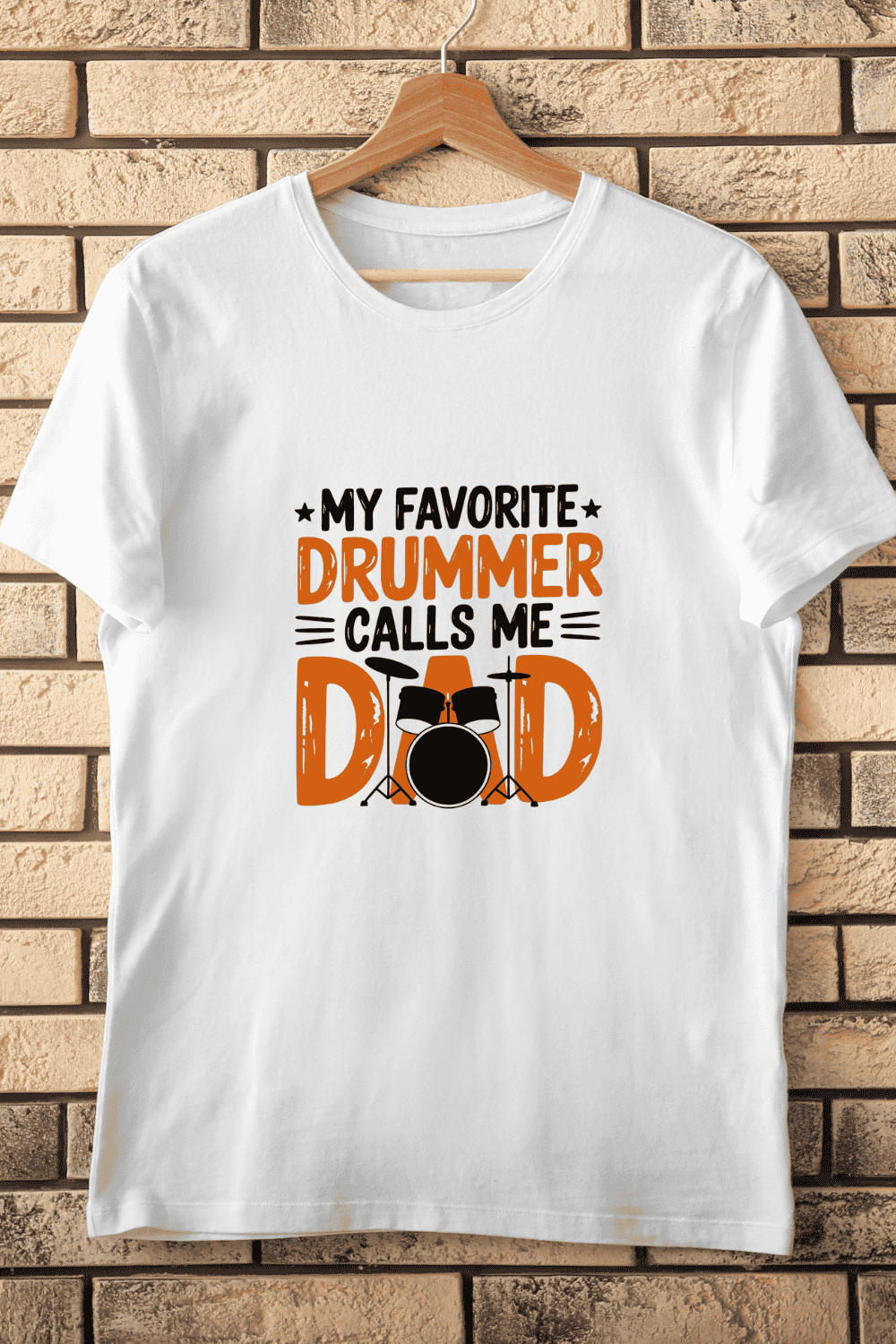 Music-Themed Dad T-Shirt Design pinterest preview image.