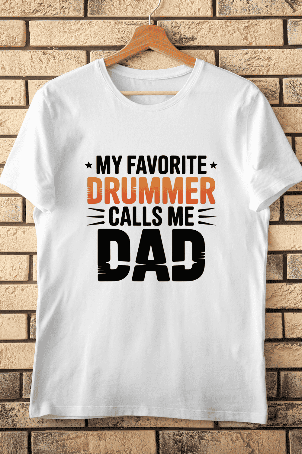 Drummer Dad T-Shirt Design pinterest preview image.