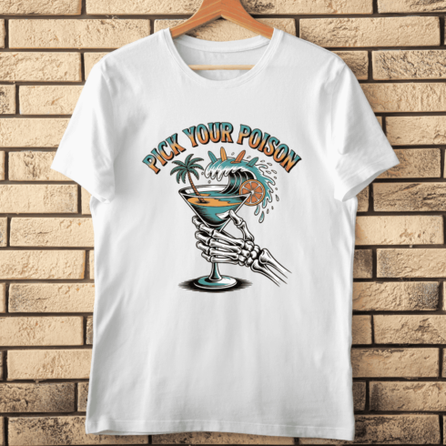 Retro Spooky Summer Cocktail T-shirt Design cover image.