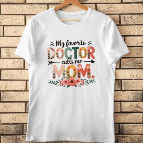 Floral Doctor's Mom T-Shirt Design cover image.