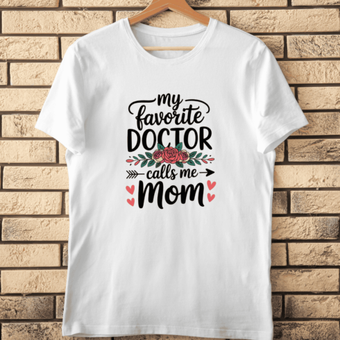 Proud Mom of a Doctor Floral T-Shirt Design cover image.