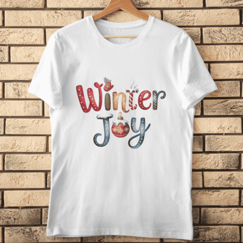 Festive Winter Joy T-shirt Design cover image.