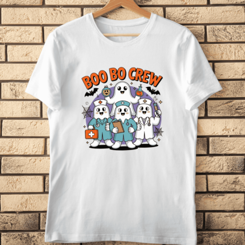 Boo Boo Crew with Ghost Nurses T-Shirt Design cover image.