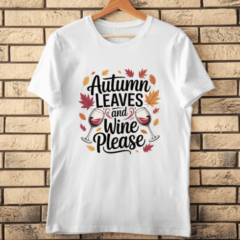 Cozy Autumn Wine T-shirt Design cover image.