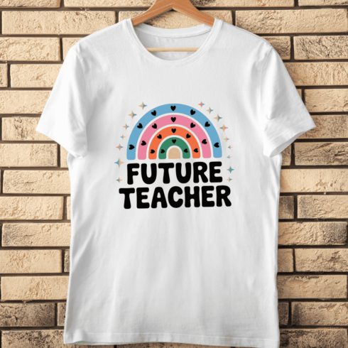 Future Teacher Rainbow T-Shirt Design cover image.