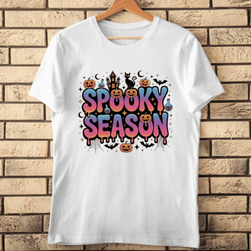 Spooky Season Typography T-shirt Design cover image.