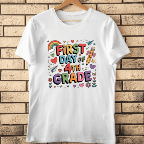 Cute Fourth Grade T-Shirt Design cover image.
