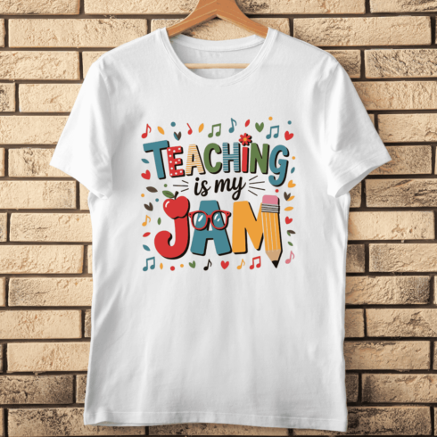 Retro Teaching is My Jam T-Shirt Design cover image.