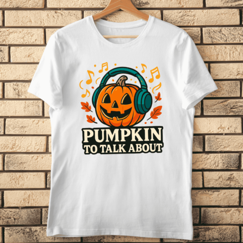 Music Lover Pumpkin T-shirt Design cover image.