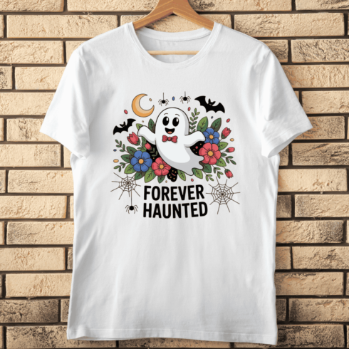 Forever Haunted Ghost T-shirt Design cover image.