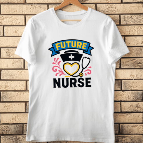 Future Nurse Cute Nursing Student T-Shirt Design cover image.