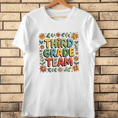 Retro Third Grade Team T-Shirt Design cover image.
