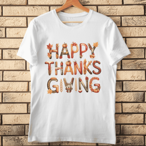Thanksgiving Holiday Typography T-shirt Design cover image.