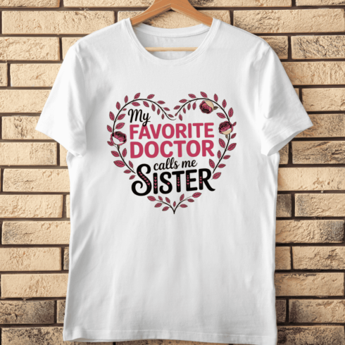 Proud Sister of a Doctor Floral T-Shirt Design cover image.