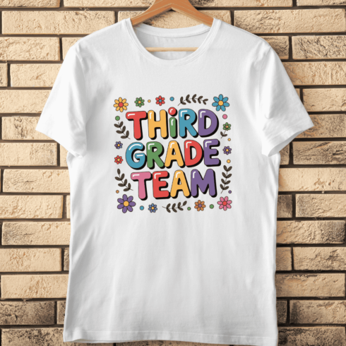 Vintage Style Third Grade Team T-Shirt Design cover image.