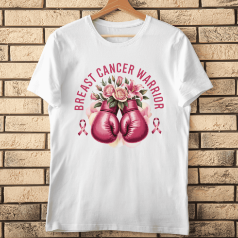 Breast Cancer Warrior T-shirt Design cover image.