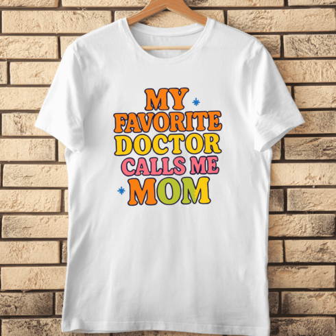 Retro Groovy Doctor's Mom T-Shirt Design cover image.