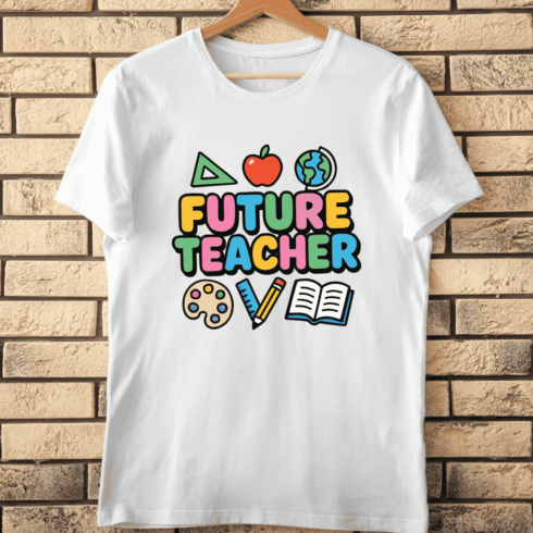 Future Teacher Retro T-Shirt Design cover image.