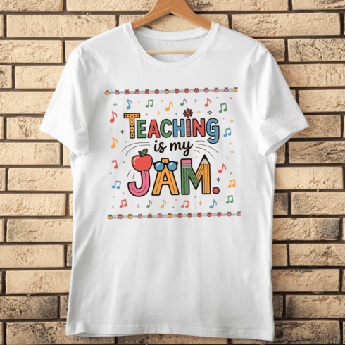 Cute Back to School Teaching is My Jam T-Shirt Design cover image.