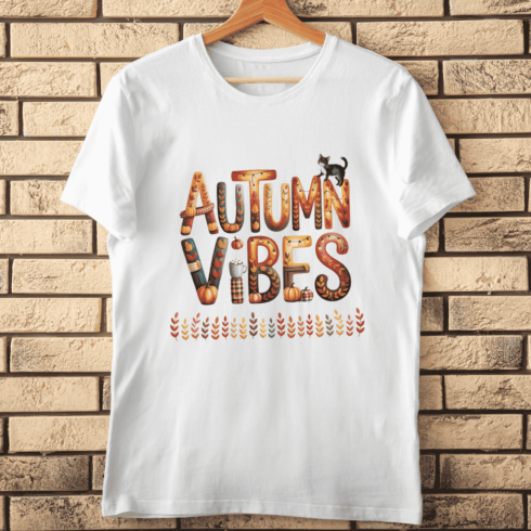 Autumn Vibes Fall Season Quote PNG T-shirt Design cover image.