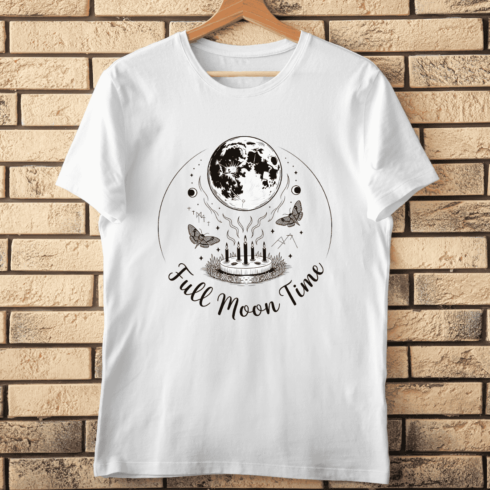 Witchy Full Moon Altar T-shirt Design cover image.