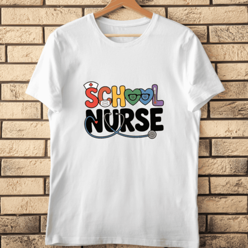 Nurse Hat and Stethoscope T-Shirt Design cover image.